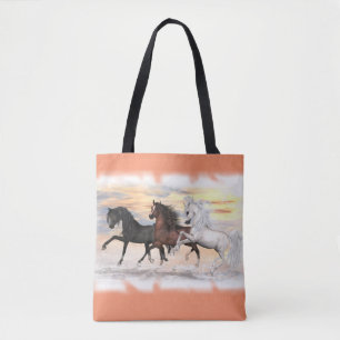 3 Pferde ganz vorbei - drucken Sie Taschen-Tasche, Tasche