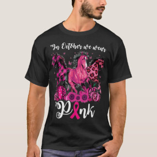 3 Pferde im Oktober wir tragen rosa Brustkrebs Awa T-Shirt