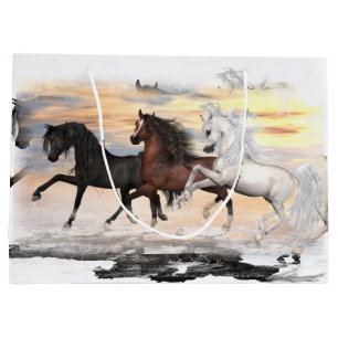 3 Pferdegeschenk-Tasche - Lrg, glatt, Große Geschenktüte