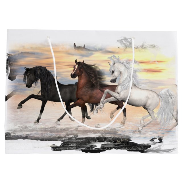 3 Pferdegeschenk-Tasche - Lrg, glatt, Große Geschenktüte (Rückseite)