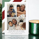 3 Photo and stripped back template Karte<br><div class="desc">Bold Retro Christmas colors,  flat cards. Personalized with your own photographs and text from Ricaso .. add your own details to these stunning cards that will make an impression with stripped colors to the back</div>