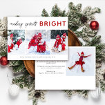 3 Photo Collage Christmas Card | Spirits Bright Feiertagskarte<br><div class="desc">A modern three-photo collage holiday card</div>