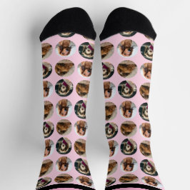 3 Photo Dachshund Crew Socks Socken