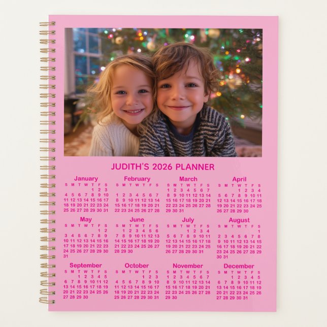 3 Photo Pink 2026 Calendar (Devant)