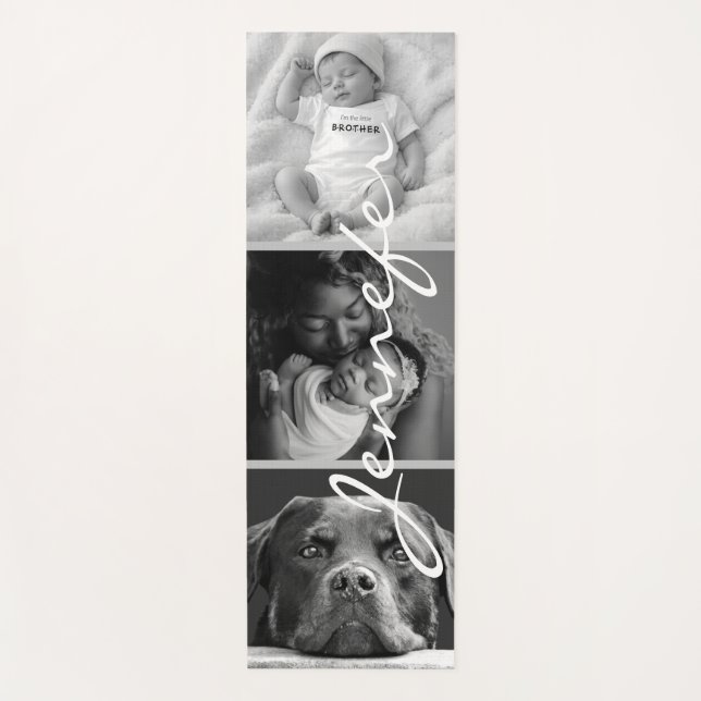 3 photos Collage Minimalist Family  Yogamatte (Vorderseite)