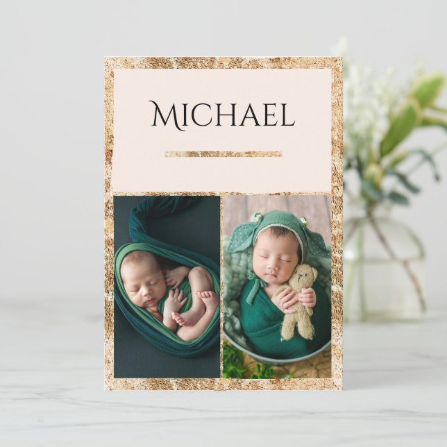 3 Photos Faire-part de naissance bébé (Debout devant)