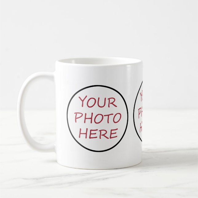3 Photos RONDES Faites votre propre Mug Nouveau an (Gauche)
