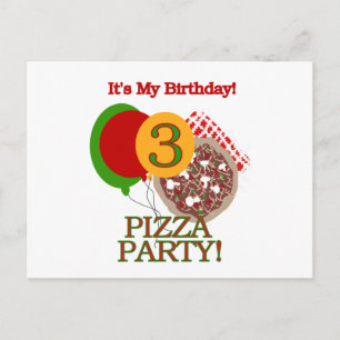 3. Pizza Party Geburtstagsgeschenke und Geschenke Einladungspostkarte