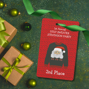 3. Platz Santa hässliches Pullover-Party-Gewinner- Ausweis