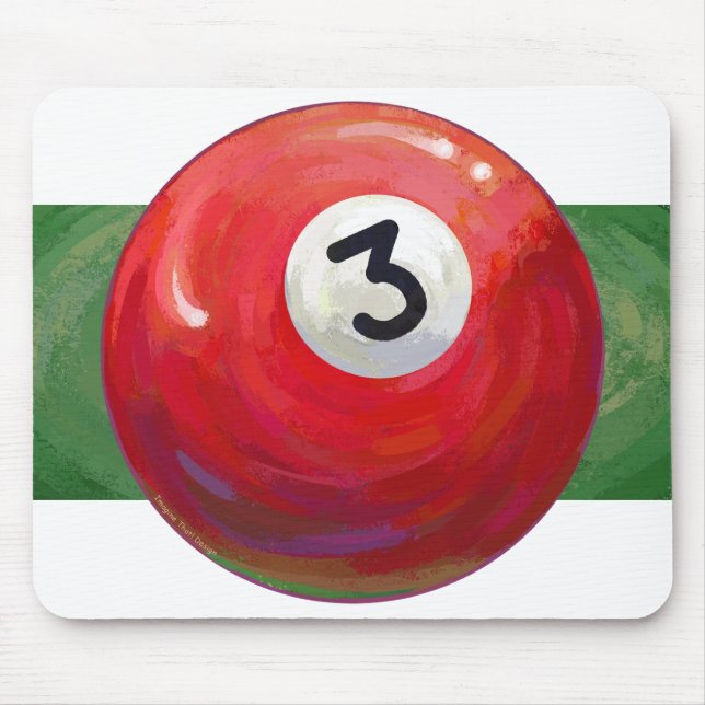 3 Pool Ball Muster gemalt Mousepad (Vorne)