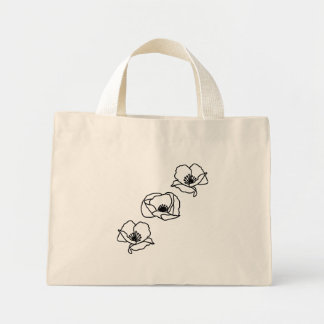 3 Poppy Boho Chic Minimalistisches Lebensmittelges Mini Stoffbeutel
