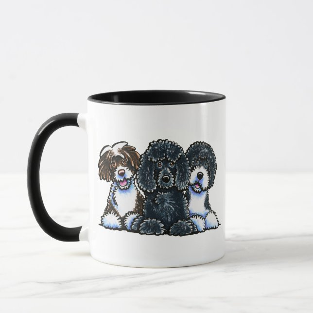 3 Portugiesische Wasserhunde Tasse (Links)