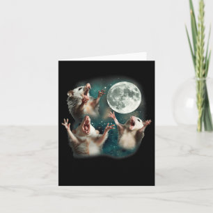 3 Possum Moon _ 3 Opossum Funny Weird Curry Karte