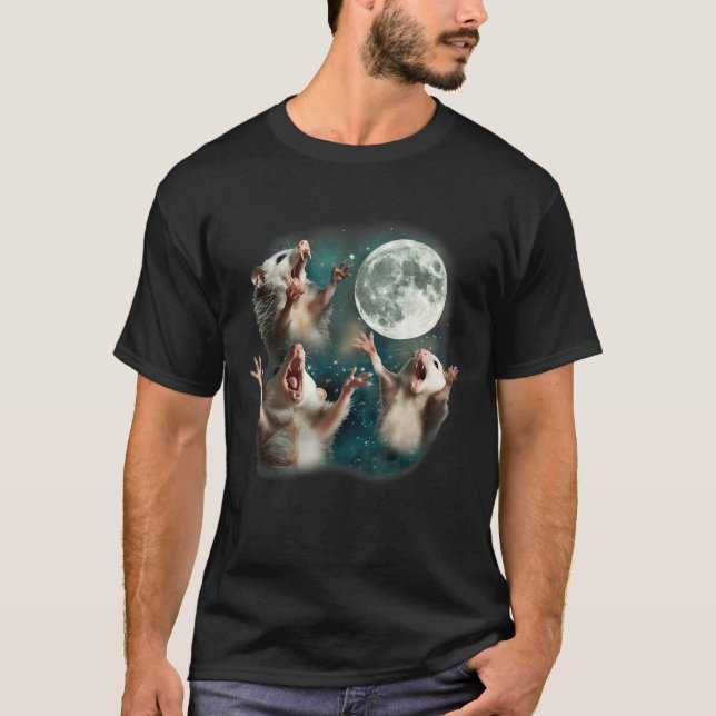 3 Possum Moon _ 3 Opossum Funny Weird Curry T-Shirt (Vorderseite)