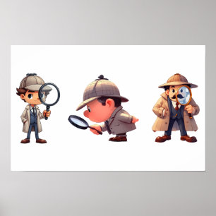 3 Privatdetektive auf der Suche nach Hinweisen Poster