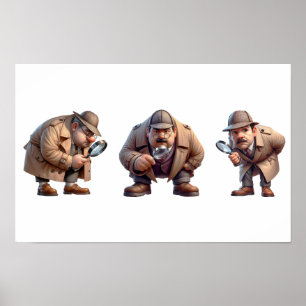 3 Private Ermittler, die nach Hinweisen suchen Poster