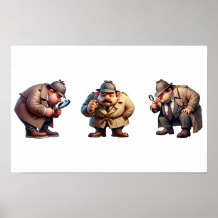 3 Private Ermittler, die nach Hinweisen suchen Poster