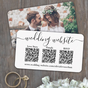 3 QR Codes Wedding Website & RSVP Photo Response Begleitkarte