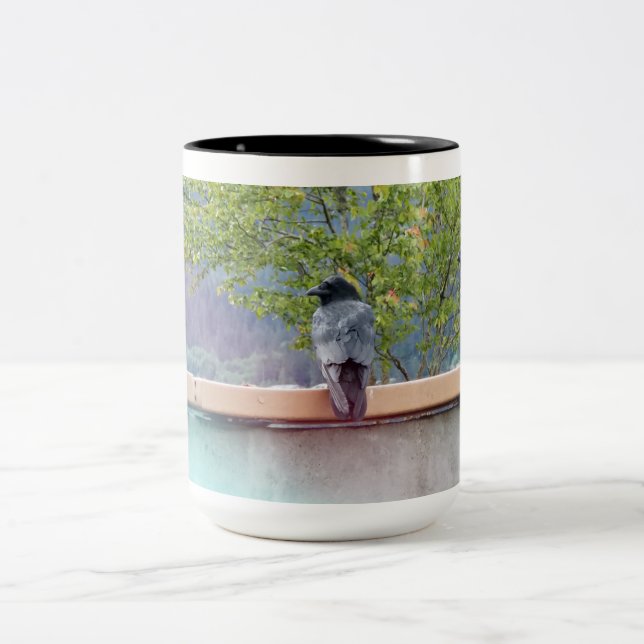 3 Raben Zweifarbige Tasse (Mittel)