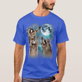 3 Raccoon Moon Howling Raccoon Funny Geschenk für T-Shirt