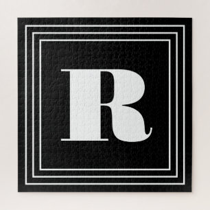 3 Rahmen Monogramm Schwarz & Weiß
