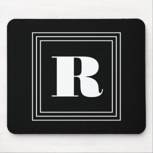 3 Rahmen Monogramm Schwarz & Weiß Mousepad