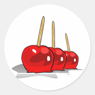 3 Red Candy Äpfel Runder Aufkleber