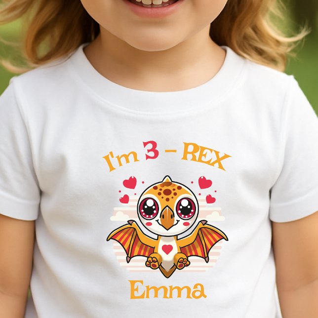 3-Rex Birthday Shirt – Custom Name Gift (Von Creator hochgeladen)