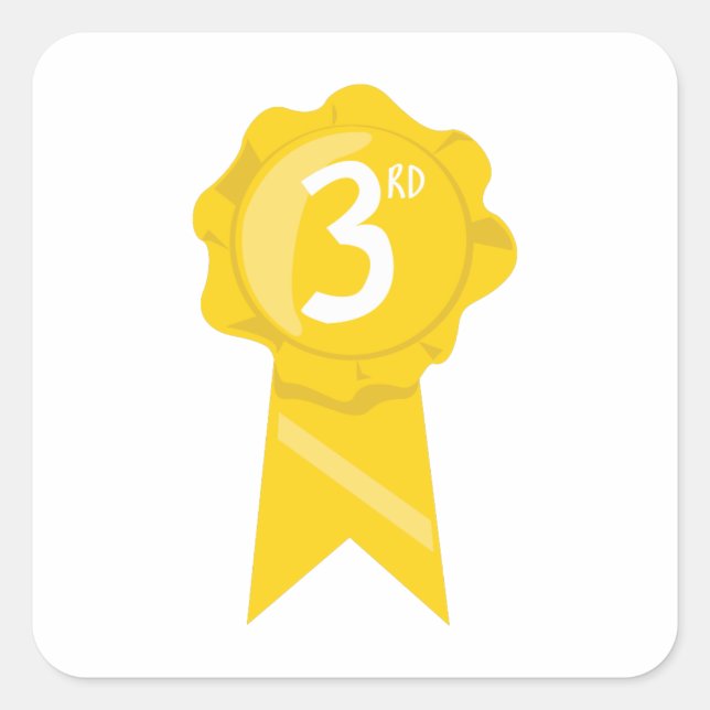 3. Ribbon Quadratischer Aufkleber (Vorderseite)