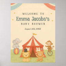 3 Ring Circus Baby Shower Willkommensschild