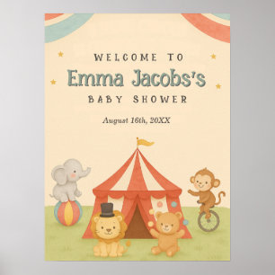 3 Ring Circus Baby Shower Willkommensschild  Poster