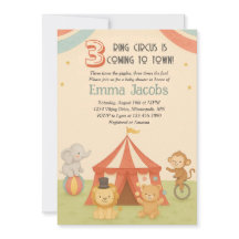 3 Ring Circus Drilling-Baby-Einladung