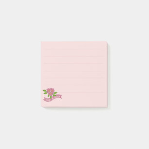 3 rosa Blumen Post-it-Notizen Post-it Klebezettel