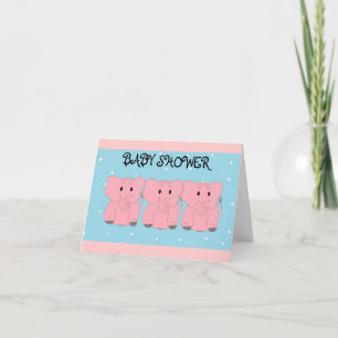3 rosa Elefanten Baby Shower Einladung