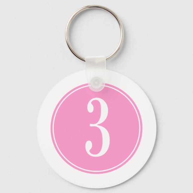 3 Rosa Kreis Schlüsselanhänger (Vorderseite)