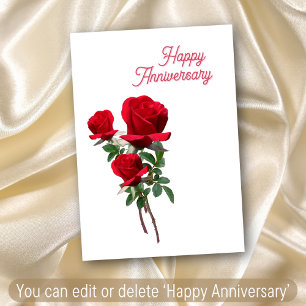 3 Rosen Liebe Romantisch Glückliches Jubiläum Allz Karte