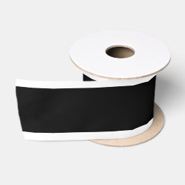 3" Satin Schwarzes Band mit weißem Rand Satinband