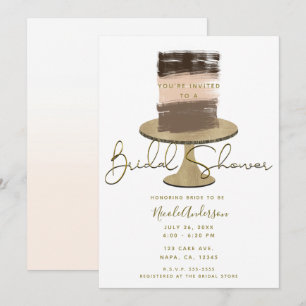 3-Schichten-Torte Moderne elegante rustikale Braut Einladung