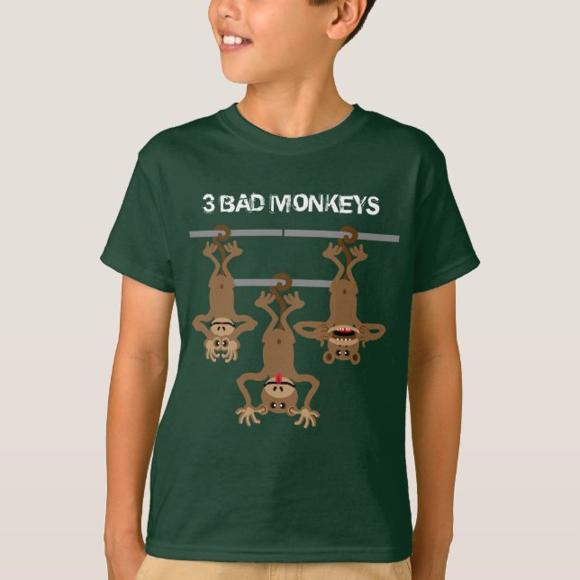 3 schlimme Affen T-Shirt (Vorderseite)