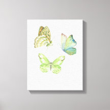 3 Schmetterlinge Wandkunst - Wrapped Canvas