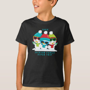 3 Schneemänner WeihnachtsWinter Familienmaßgeschne T-Shirt