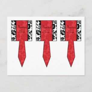 3 Schwarz/Roter BlumenDamast Hochzeitcups Postkarte