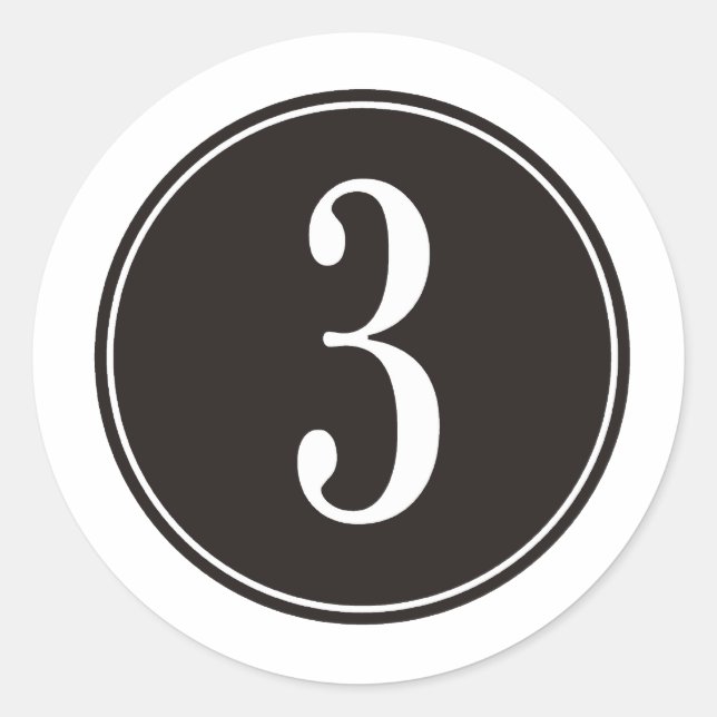 3 Schwarzer Kreis Runder Aufkleber (Vorderseite)