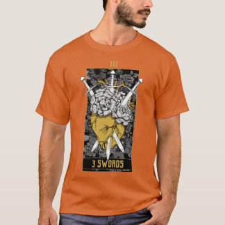3 Schwerter Tarot Card Gold T-Shirt