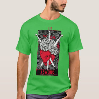 3 Schwerter Tarot Card Red T-Shirt