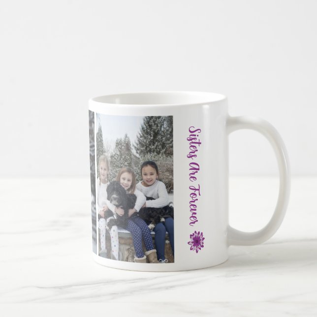 3 Schwestern Liebe Schwestern für immer Fotos Pers Kaffeetasse (Rechts)