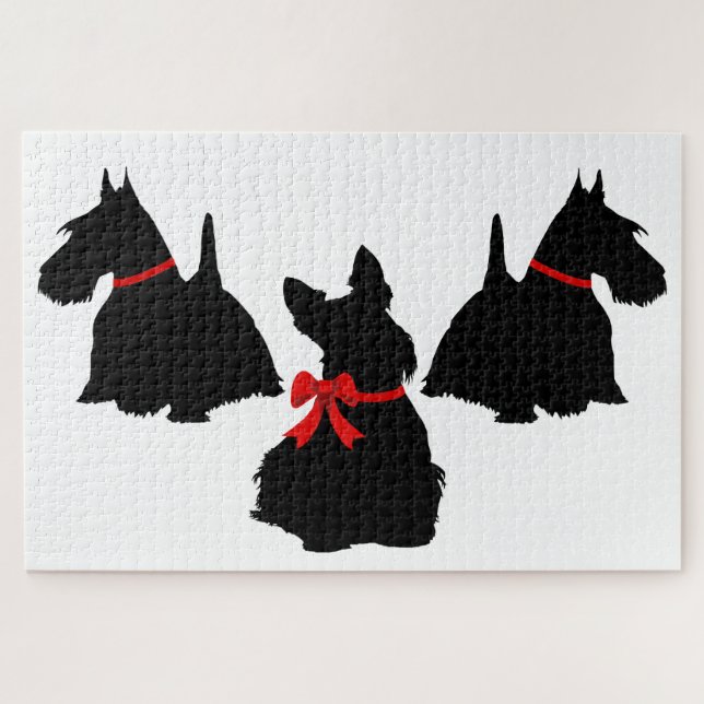 3 Scottish Terrier Black Silhouette/1014 Stück (Horizontal)