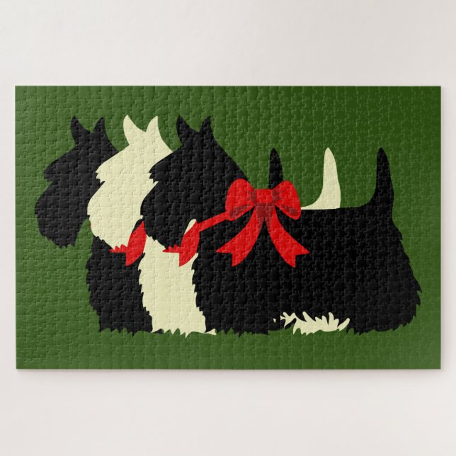 3 Scottish Terrier Black Silhouette/1014 Stück (Horizontal)