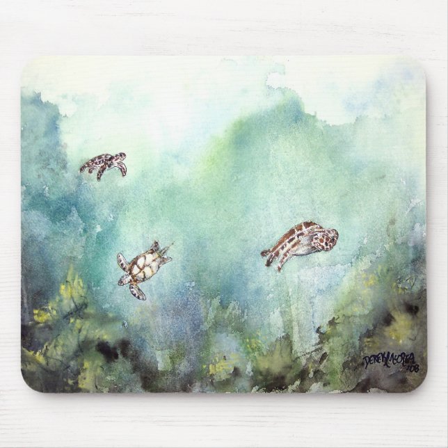 3_sea_turtles_painting mousepad (Vorne)