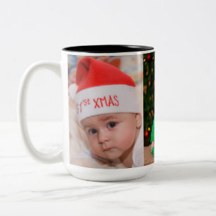 3 Seitliches Foto für Kleinkinder Personalisiert Zweifarbige Tasse